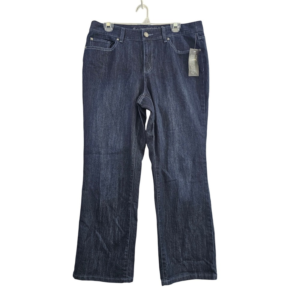 Christopher & Banks Modern Fit Jeans Womens 12 Short Dark Wash Indigo Denim New